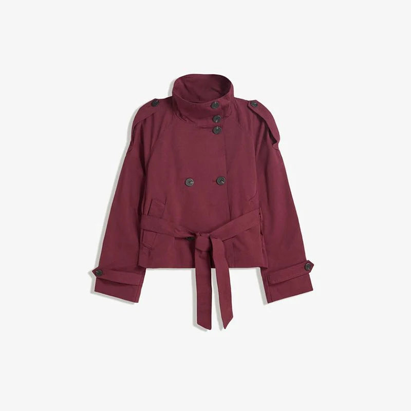 Belted Stand Collar Coat – Autumn 2025