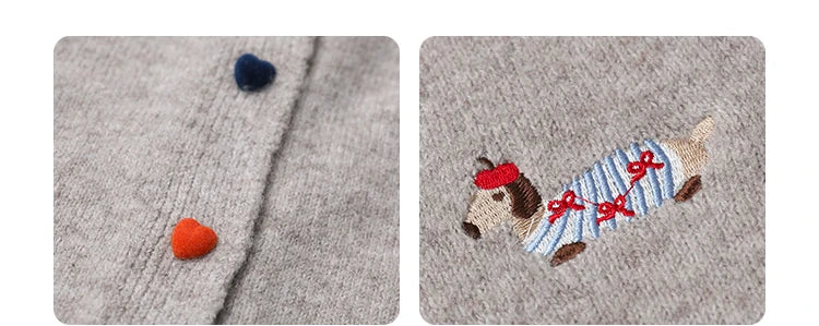 Embroidered Love Button Cardigan – Spring/Autumn 2025 Collection