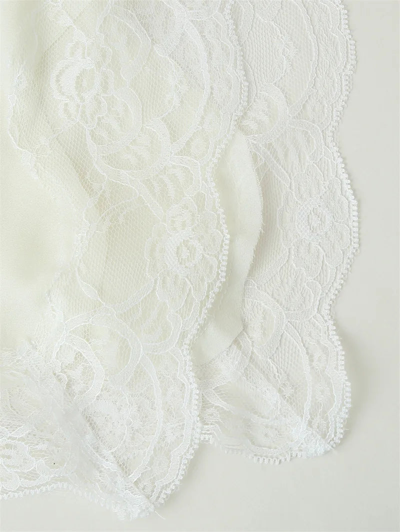 Lace Patchwork V-Neck Top – Summer 2025