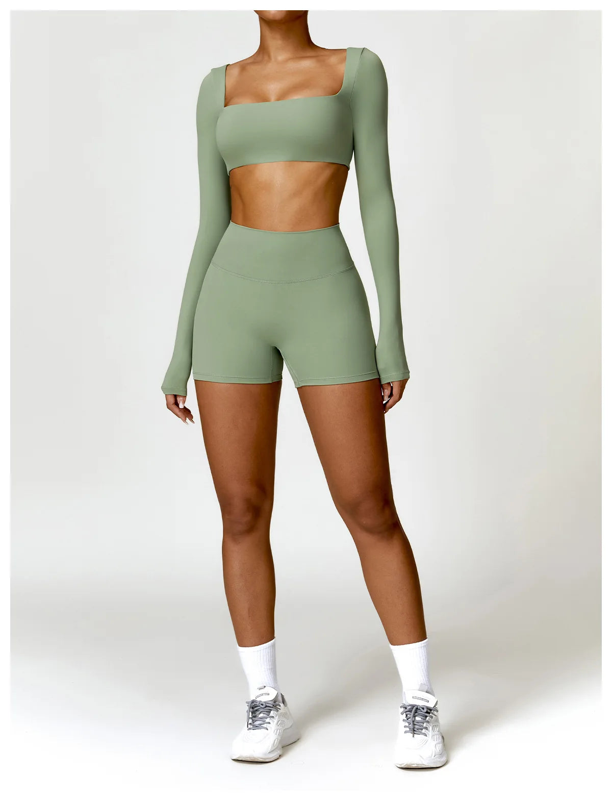 Women’s Long Sleeve Yoga Shirt – Quick-Dry Push-Up Fitness Top