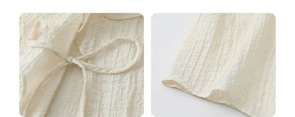 Ruffled V-Neck Lace-Up Blouse – Spring 2025 Collection